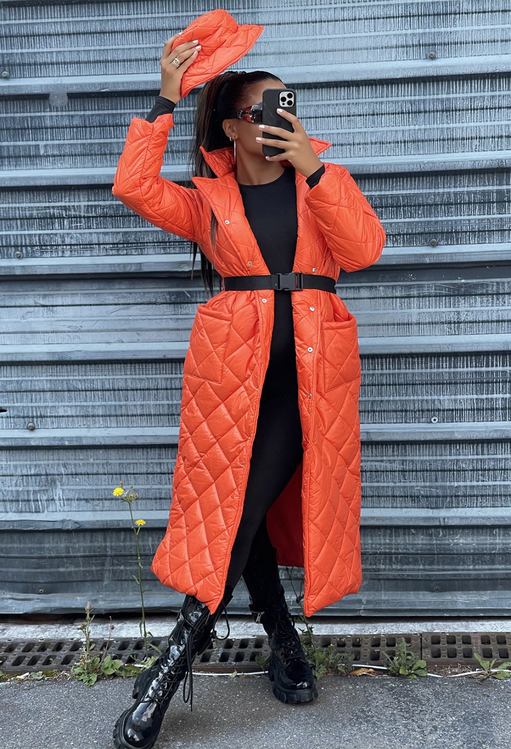 GL Oranžová dámská zimní bunda Velikost: S/M