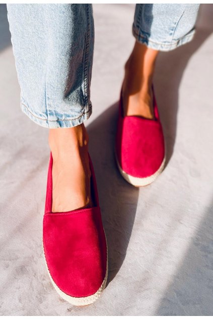 Piros női espadrilles cipő