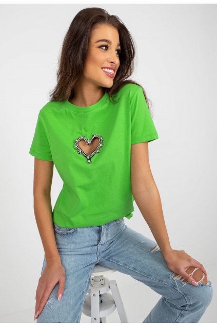 Zöld női nyomott mintás póló