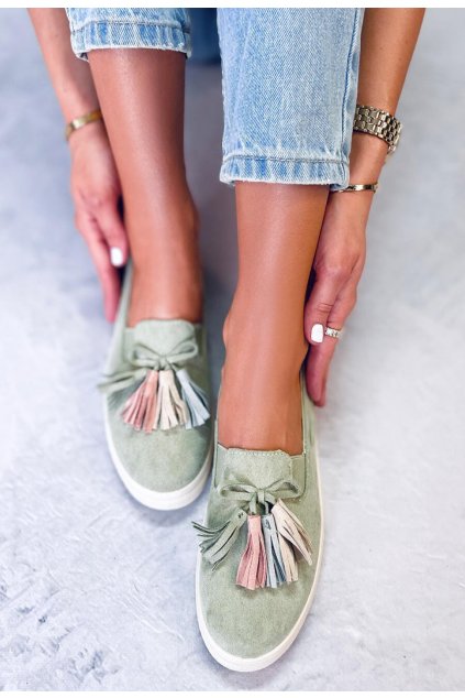 Zöld női espadrilles cipő