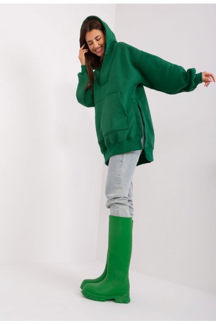 Zöld női kapucnis melegítőfelső