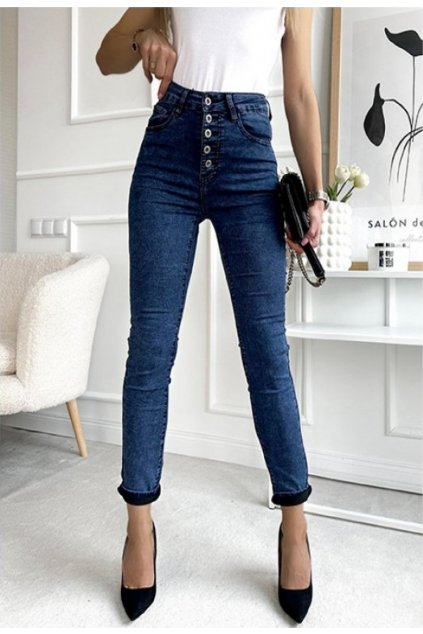Skinny Jeans magas derekú gombok