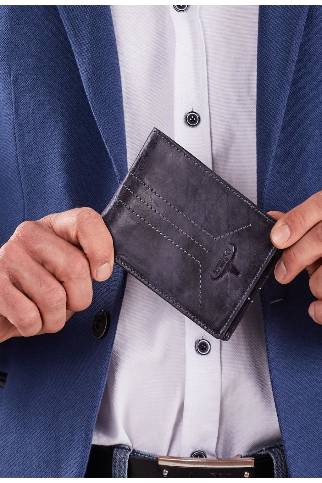 Modrá pánska peňaženka