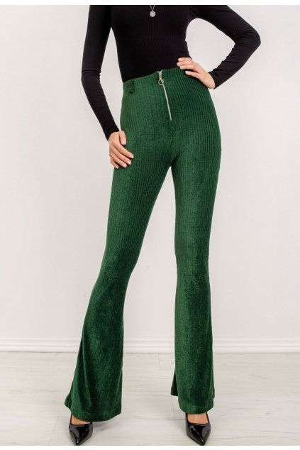 Zelené dámske nohavice