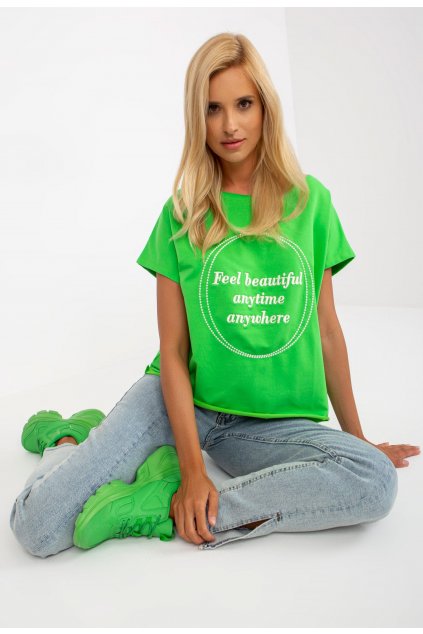 Zelené dámske tričko s potlačou