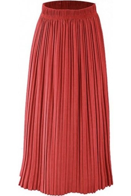 Červená dámska plisovaná sukňa