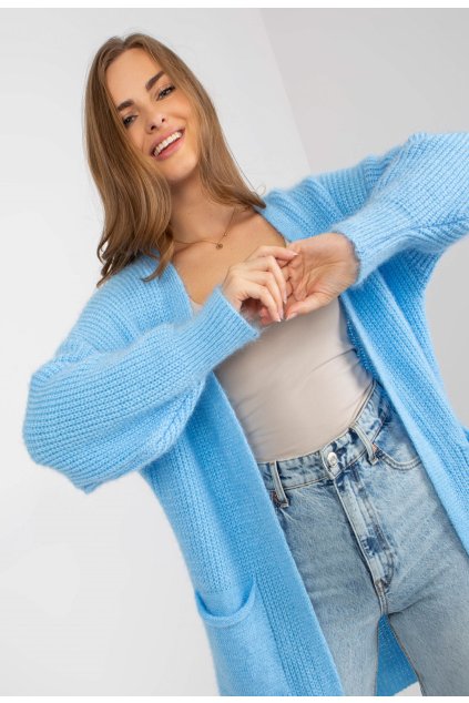 Modrý dámsky cardigan