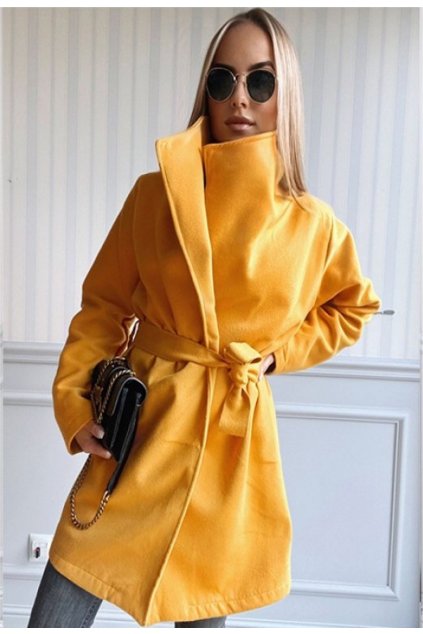 Žltý dámsky kabát