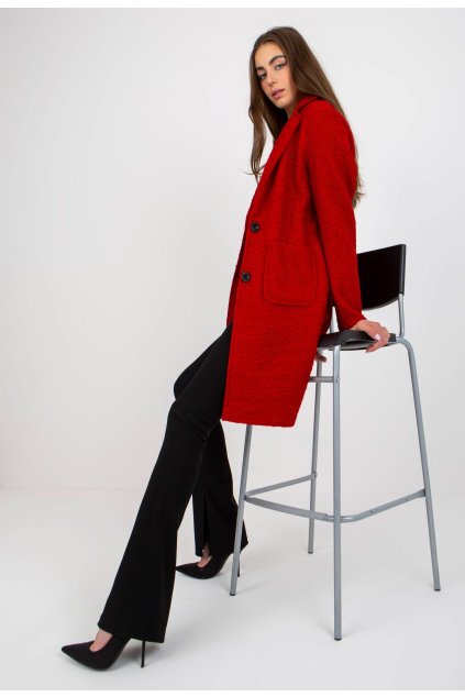 Červený dámsky kabát