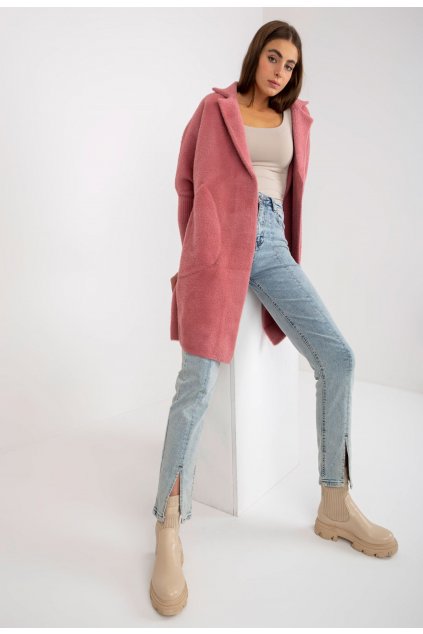 Ružový dámsky kabát
