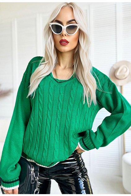 Zelený dámsky sveter