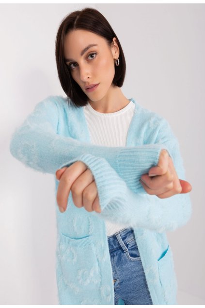 Modrý dámsky cardigan