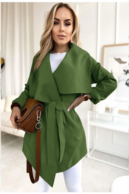 Zelený dámsky kabát