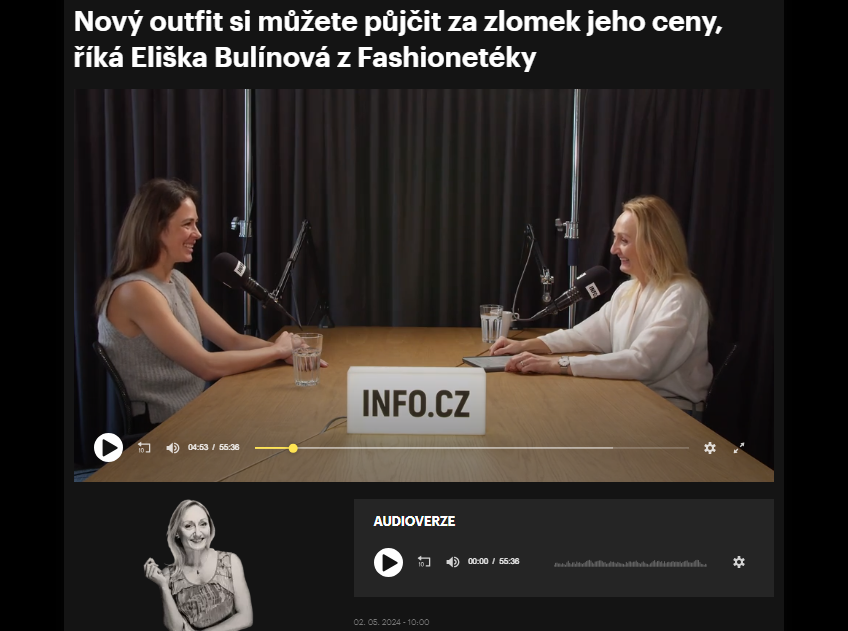 Podcast Podnikatelka, moderuje Kateřina Haring | Nový outfit si můžete půjčit za zlomek jeho ceny, říká Eliška Bulínová z Fashiontéky
