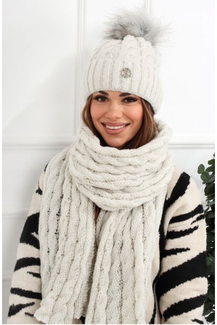 Dámský zimní set čepice a šála S2722
