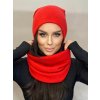 Moderni zimní set  čepice a šála,pletený tunel  FAN01/K40