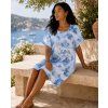 damske bavlnene saty oversize modre sarco