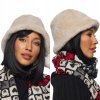 Dámská zimní kožešinová čepice klobouček kýblový klobouk BUCKET HAT KARR305