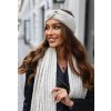 dámská sada–šála a čelenka barva béžový jk gloria