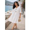 Dámské bavlněné šaty Plus Size oversize bila