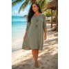 dámské bavlněné šaty Plus Size khaki
