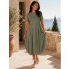 damske bavlnene oversize saty khaki