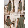 damske bavlnene oversize saty khaki stylizace