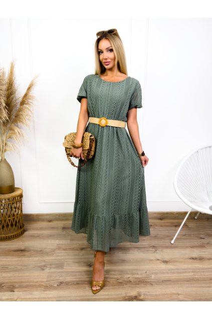 Čipkové Dlhé šaty s opaskom BOHO LACE IT-RAMINA