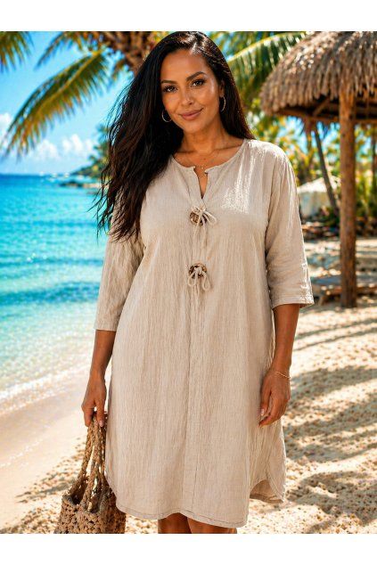 Dámske bavlnené šaty Plus Size oversize