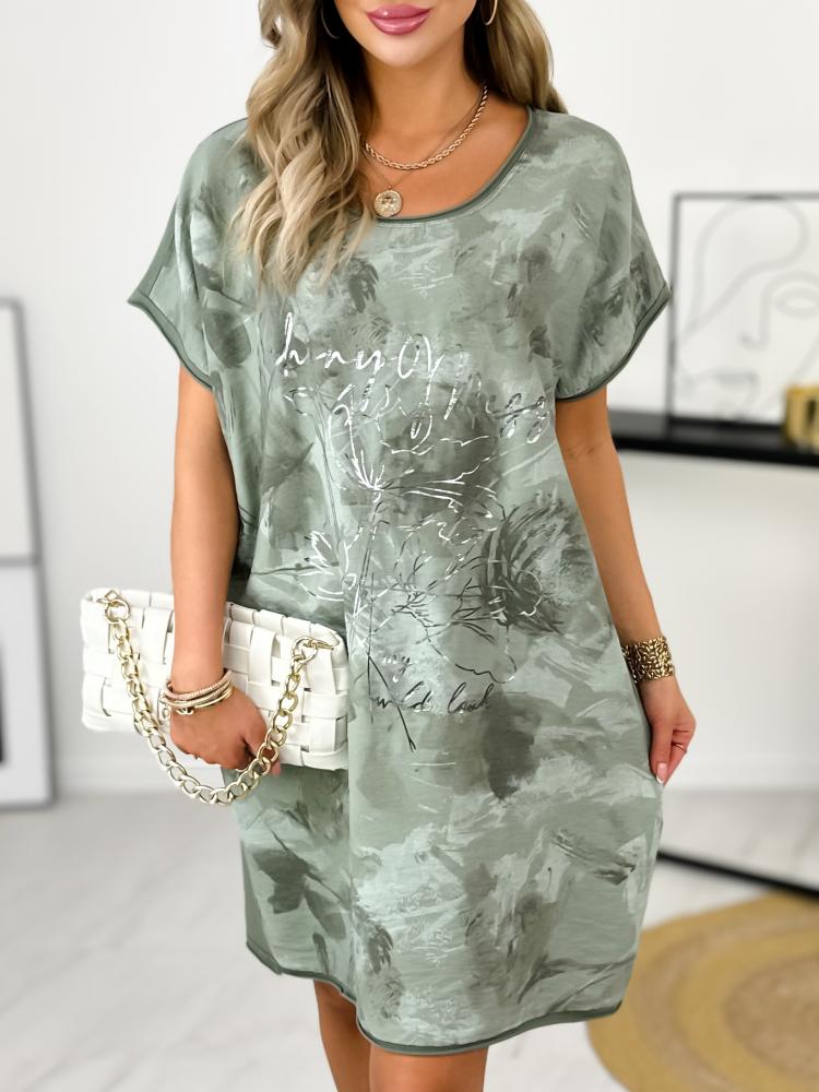 Fashionweek šaty voľného strihu z bavlny IT-SARCO Farba: Khaki, Veľkosť: Universal