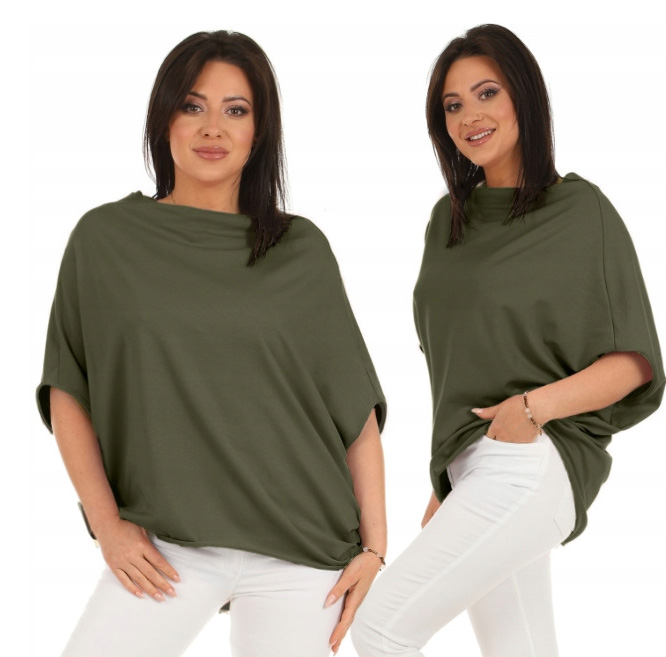 Fashionweek Pohodlná bavlnená blúzka v štýle kimono MF626 Farba: Khaki, Veľkosť: Universal