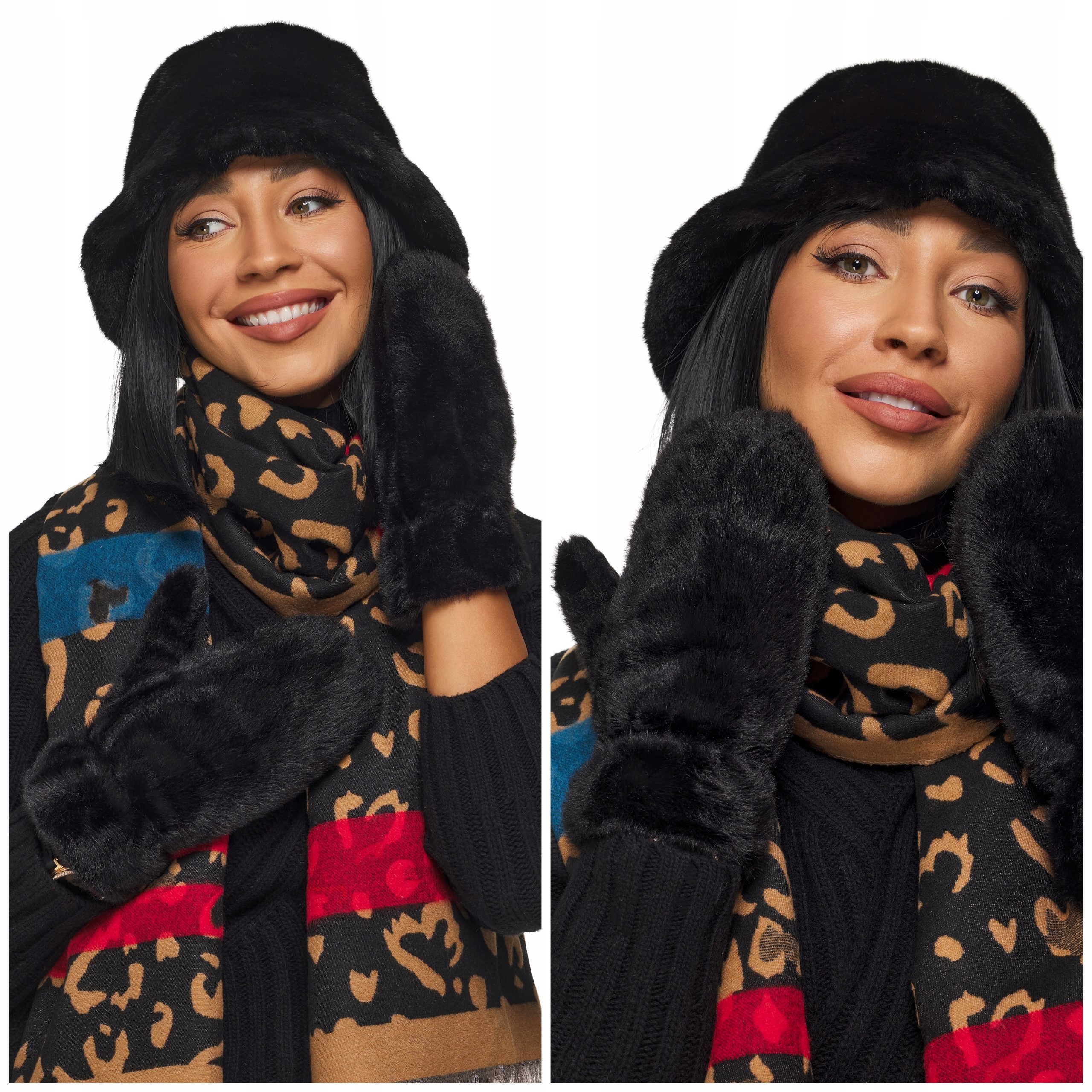 Fashionweek Dámska čiapka zimná kožušinová čiapka klobúkBUCKET HAT KARR103 Farba: Čierna, Veľkosť: Universal