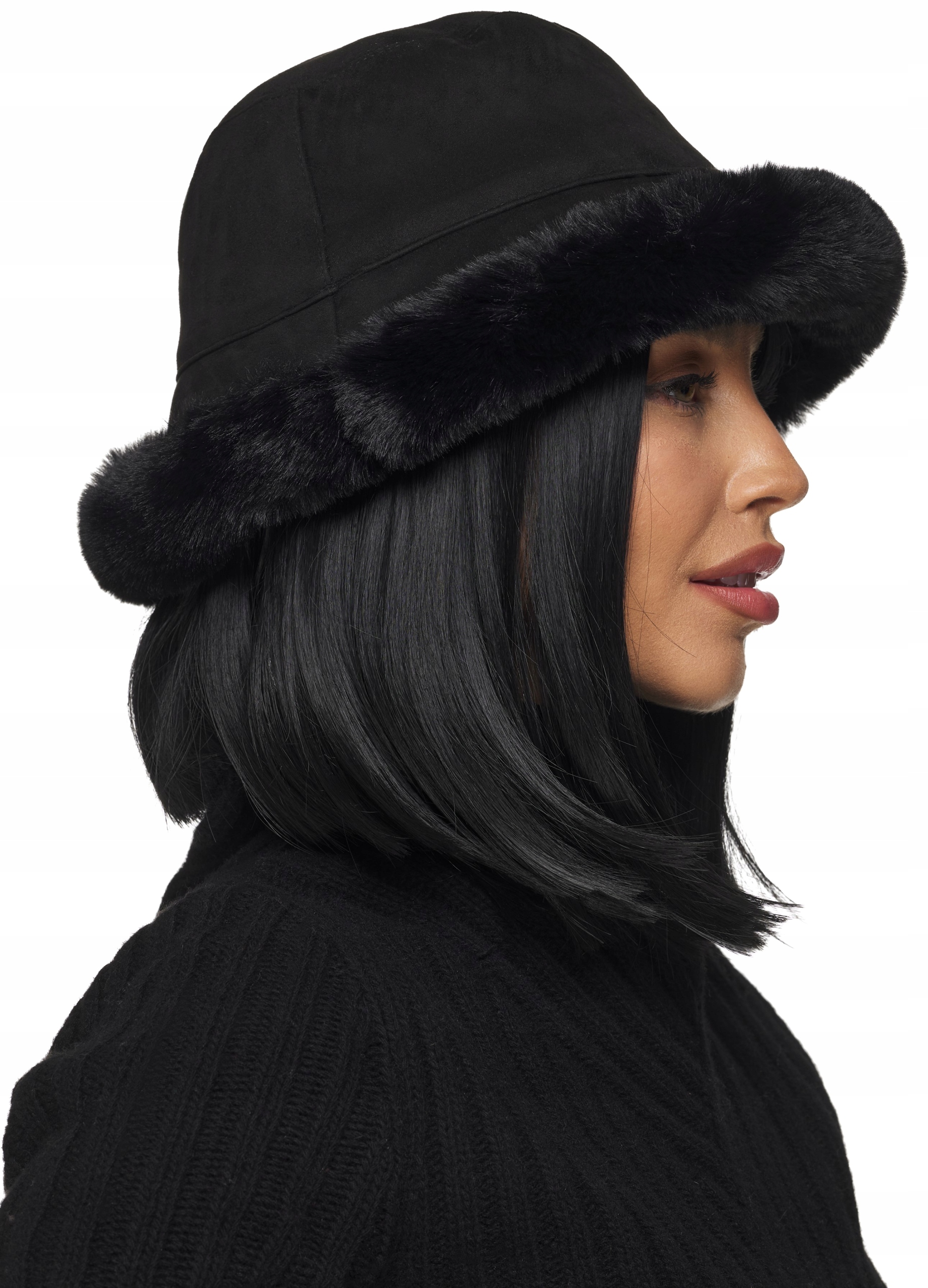 Fashionweek Dámska čiapka kožušinová čiapka klobúk objstranný BUCKET HAT KARR117 Farba: Čierna, Veľkosť: Universal