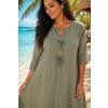 Dámske bavlnené šaty Plus Size oversize khaki