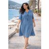 Dámske bavlnené šaty Plus Size oversize jeans