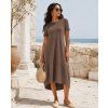 amske bavlnene oversize saty hneda
