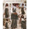 damska dlouha sukne elasticky pas khaki stylizace