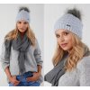 Dámska zimná čiapka s brmbolcom + flísová podšívka Zizi-P16
