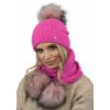 Exkluzívny alpakový zimný set čiapky a šál s brmbolcami JENOT ZIZI-AL4