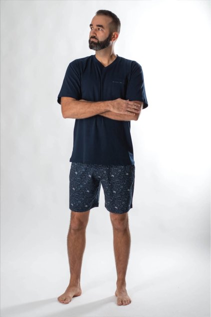 modré pánské pyzamo FAVAB