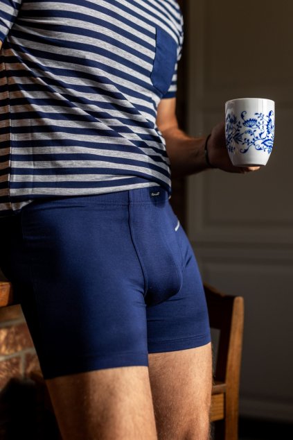 Pánské modré bambusové boxerky FAVAB