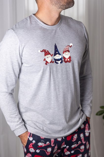 Pánské pyžamo MAFI se skřety a s modrými dlouhými kalhotami