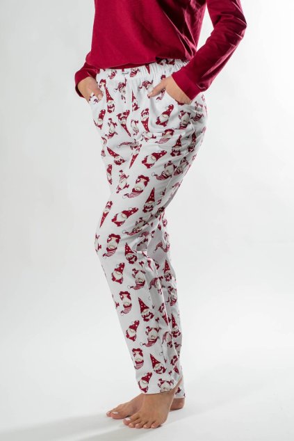 damske pyzamove nohavice biele
