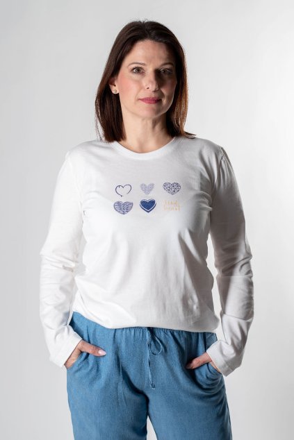 Dámské máslové tričko s dlouhými rukávy FAVAB