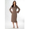 elegantné šaty MIDI hnede FAVAB