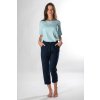 Pohodlne modre damske nohavice s elastickym pasom FAVAB