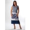 Dámské modro bílé midi šaty FAVAB