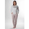 Dámské pyžamo BONJOUR s károvanými dlouhými kalhotami FAVAB