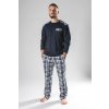 tmavomodré pyžamo s károm