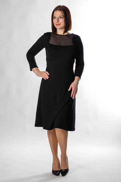cierne saty tylovy vystrih elegantne FAVAB
